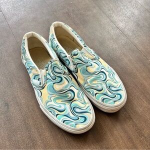 Slip-On Canvas Vans with Swirl Pattern